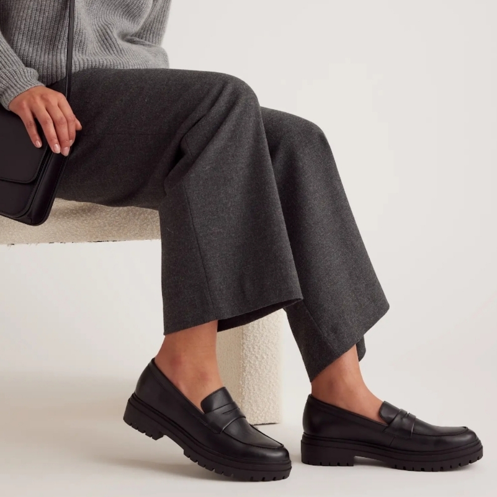 Quince Italian Leather Lug Sole loafer - black - Picture 4 of 14